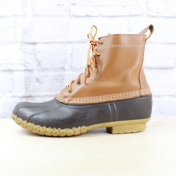 L.L. Bean Other - LL BEAN 8" Unlined Duck Boots Brown Leather USA Ma